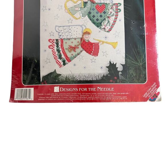 Christmas Traditions Counted Cross Stitch Kit 1961 Angel Banner New Holiday - Picture 5 of 7